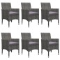 vidaXL Juego de comedor de jardín de 7 piezas gris