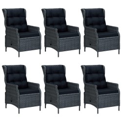 vidaXL Juego de comedor para jardín de 7 piezas gris oscuro
