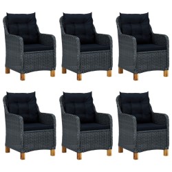 vidaXL Juego de comedor para jardín de 7 piezas gris oscuro