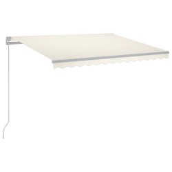 vidaXL Toldo manual retráctil con LED crema 300x250 cm