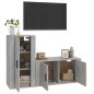 vidaXL Set de muebles de TV 2 pzas madera contrachapada gris hormigón vidaXL Set de muebles de TV 2 pzas madera contrachapada gris hormigón
