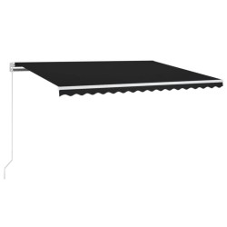 vidaXL Toldo retráctil manual con LED gris antracita 400x300 cm