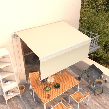 vidaXL Toldo automático retráctil con persiana color crema 3x2,5m