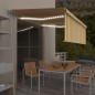 vidaXL Toldo manual retráctil con persiana y LED amarillo blanco 4x3 m vidaXL Toldo manual retráctil con persiana y LED amarillo blanco 4x3 m