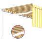 vidaXL Toldo manual retráctil con persiana y LED amarillo blanco 4x3 m vidaXL Toldo manual retráctil con persiana y LED amarillo blanco 4x3 m