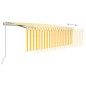 vidaXL Toldo automático retráctil con persiana amarillo blanco 4x3 m vidaXL Toldo automático retráctil con persiana amarillo blanco 4x3 m