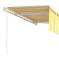 vidaXL Toldo automático retráctil con persiana amarillo blanco 4x3 m vidaXL Toldo automático retráctil con persiana amarillo blanco 4x3 m
