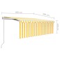 vidaXL Toldo automático retráctil con persiana amarillo blanco 4x3 m vidaXL Toldo automático retráctil con persiana amarillo blanco 4x3 m