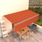 vidaXL Toldo retráctil manual con persiana naranja y marrón 6x3 m