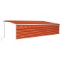 vidaXL Toldo retráctil manual con persiana naranja y marrón 6x3 m