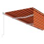 vidaXL Toldo retráctil manual con persiana naranja y marrón 6x3 m