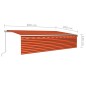 vidaXL Toldo retráctil manual con persiana naranja y marrón 6x3 m