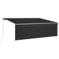 vidaXL Toldo manual retráctil con persiana y LED antracita 4x3 m vidaXL Toldo manual retráctil con persiana y LED antracita 4x3 m