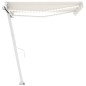 vidaXL Toldo manual retráctil con luz LED crema 300x250 cm vidaXL Toldo manual retráctil con luz LED crema 300x250 cm