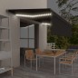vidaXL Toldo retráctil manual con persiana y luz LED antracita 5x3 m