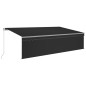 vidaXL Toldo retráctil manual con persiana y luz LED antracita 5x3 m