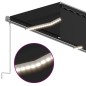 vidaXL Toldo retráctil manual con persiana y luz LED antracita 5x3 m