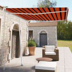 vidaXL Toldo de pie retráctil manual naranja y marrón 300x250 cm