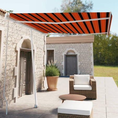 vidaXL Toldo de pie retráctil manual naranja y marrón 300x250 cm