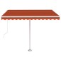 vidaXL Toldo de pie retráctil manual naranja y marrón 300x250 cm