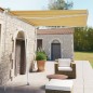 vidaXL Toldo de pie retráctil manual amarillo y blanco 300x250 cm vidaXL Toldo de pie retráctil manual amarillo y blanco 300x250 cm