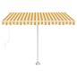 vidaXL Toldo de pie retráctil manual amarillo y blanco 300x250 cm vidaXL Toldo de pie retráctil manual amarillo y blanco 300x250 cm