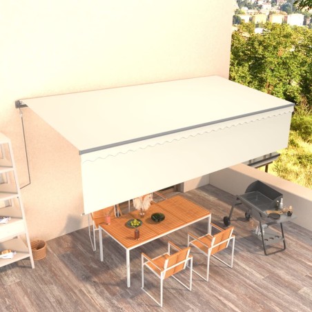 vidaXL Toldo automático retráctil con persiana 6x3 m crema