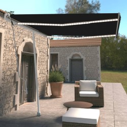 vidaXL Toldo automático con LED sensor de viento antracita 300x250 cm