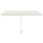 vidaXL Toldo de pie retráctil manual crema 400x300 cm vidaXL Toldo de pie retráctil manual crema 400x300 cm