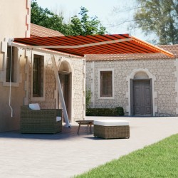 vidaXL Toldo de pie retráctil manual naranja y marrón 400x300 cm