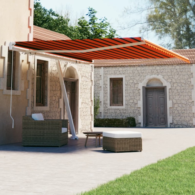 vidaXL Toldo de pie retráctil manual naranja y marrón 400x300 cm