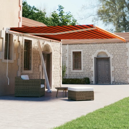 vidaXL Toldo de pie retráctil manual naranja y marrón 400x300 cm