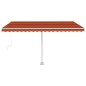 vidaXL Toldo de pie retráctil manual naranja y marrón 400x300 cm