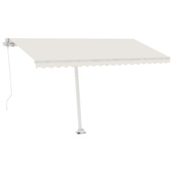 vidaXL Toldo retráctil manual con LED crema 400x300 cm