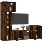 vidaXL Set de muebles de TV 5 pzas madera contrachapada roble ahumado
