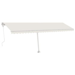vidaXL Toldo automático con LED sensor de viento crema 600x300 cm