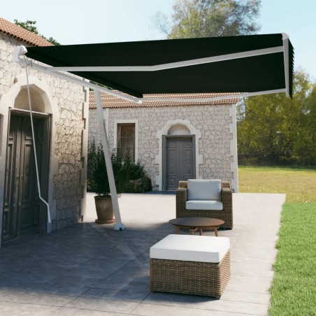 vidaXL Toldo de pie retráctil manual gris antracita 500x350 cm