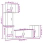 vidaXL Set de muebles de TV 5 pzas madera contrachapada roble ahumado