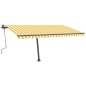 vidaXL Toldo manual retráctil con LED amarillo y blanco 400x300 cm vidaXL Toldo manual retráctil con LED amarillo y blanco 400x300 cm