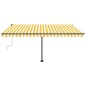 vidaXL Toldo manual retráctil con LED amarillo y blanco 400x300 cm vidaXL Toldo manual retráctil con LED amarillo y blanco 400x300 cm