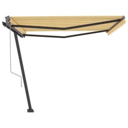 vidaXL Toldo de pie automático amarillo y blanco 400x300 cm