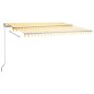 vidaXL Toldo de pie automático amarillo y blanco 400x300 cm vidaXL Toldo de pie automático amarillo y blanco 400x300 cm