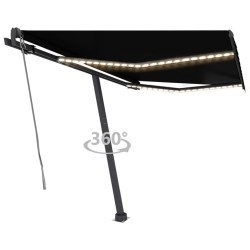 vidaXL Toldo automático con LED y sensor de viento antracita 350x250cm