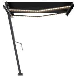 vidaXL Toldo automático con LED y sensor de viento antracita 350x250cm