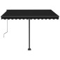 vidaXL Toldo automático con LED y sensor de viento antracita 350x250cm