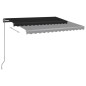 vidaXL Toldo automático con LED y sensor de viento antracita 350x250cm