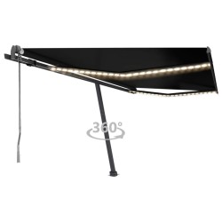 vidaXL Toldo automático con LED y sensor de viento antracita 450x300cm