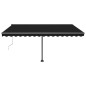 vidaXL Toldo automático con LED y sensor de viento antracita 450x300cm vidaXL Toldo automático con LED y sensor de viento antracita 450x300cm