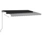 vidaXL Toldo automático con LED y sensor de viento antracita 450x300cm vidaXL Toldo automático con LED y sensor de viento antracita 450x300cm