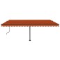 vidaXL Toldo automático LED sensor de viento naranja marrón 500x300 cm vidaXL Toldo automático LED sensor de viento naranja marrón 500x300 cm